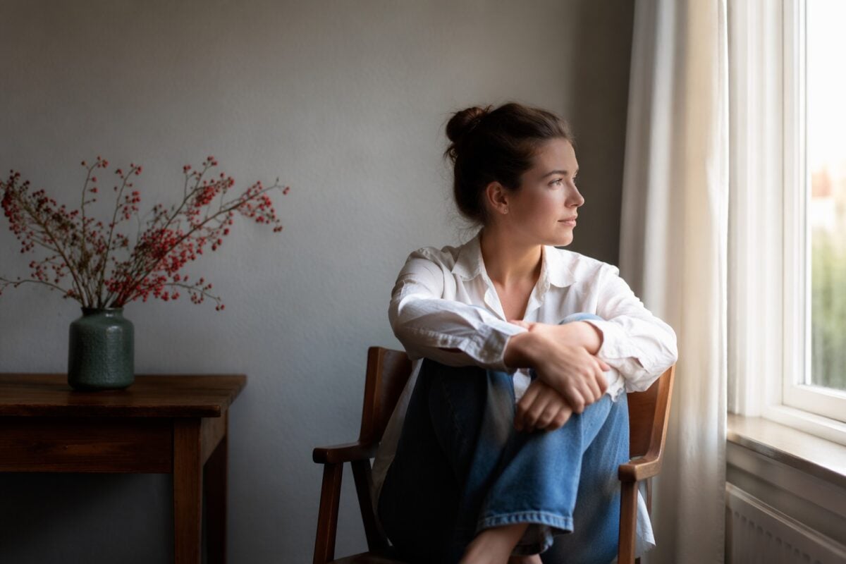 Off-center subject balanced by quiet space and subtle color in the frame