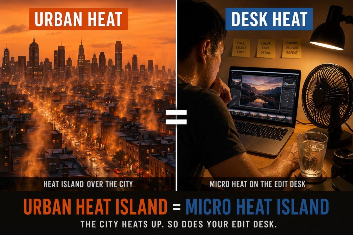 urban heat island editing desk photographer workflow