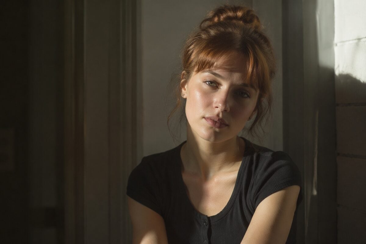 visual weight light and shadow Strong patch of light and shadow guiding attention to a portrait subject