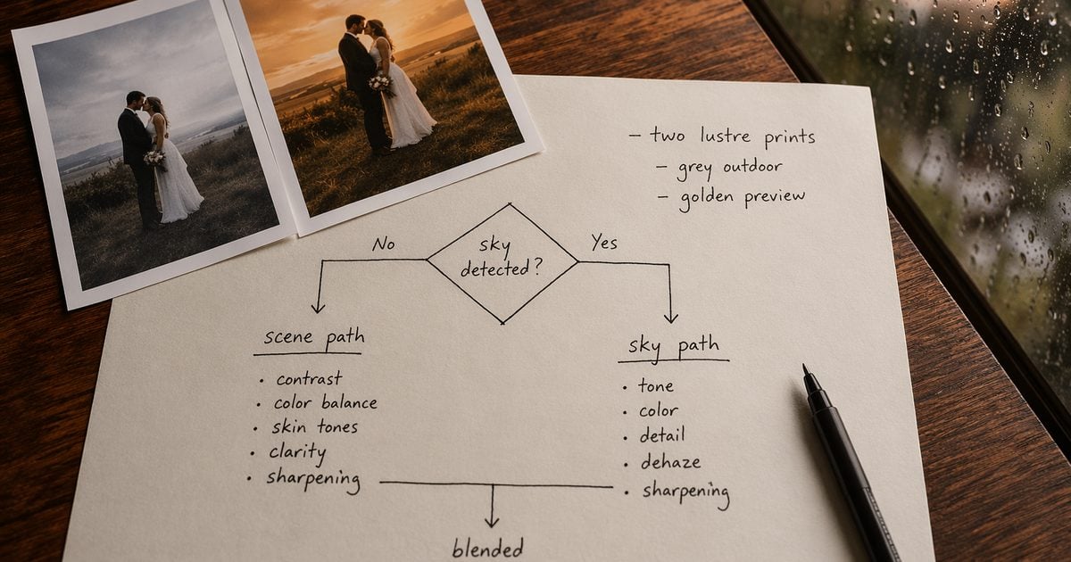 wedding photography editing sky vs scene decision wedding photo editing workflow