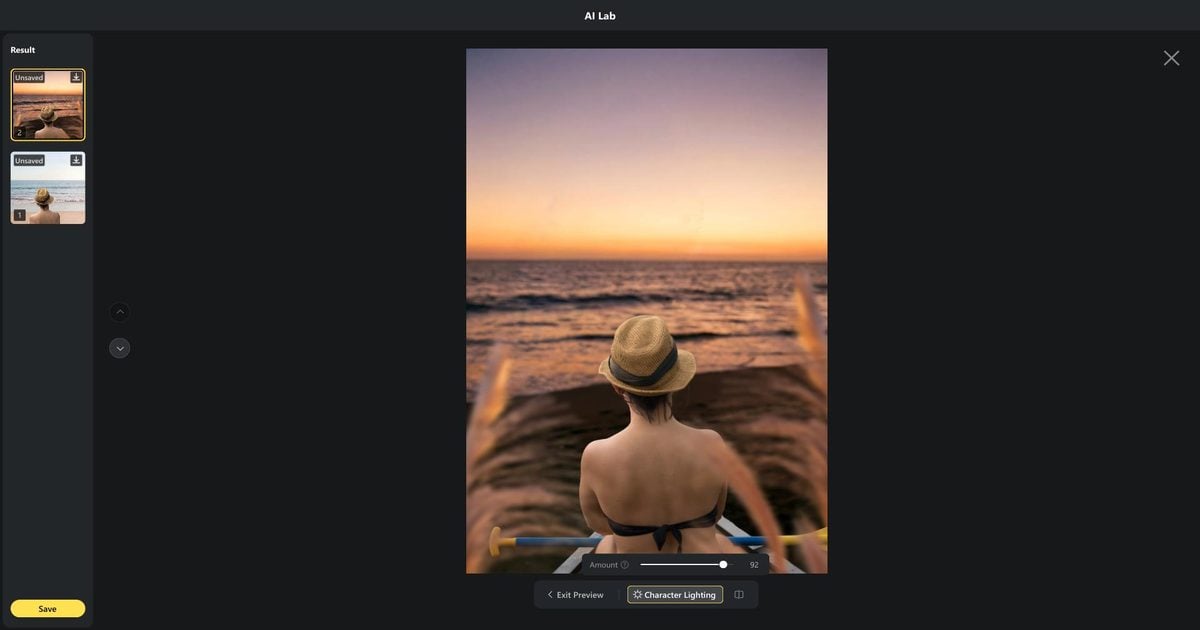 Evoto AI Background Fusion beach background portrait scene setup