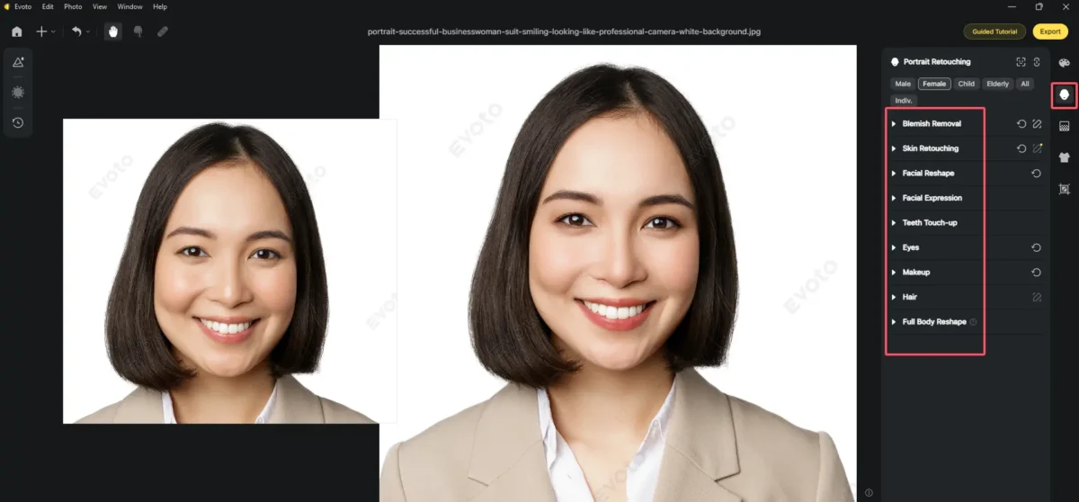 Retoque de retrato