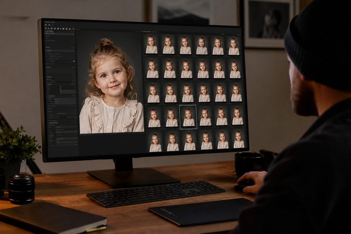 child pose culling workflow Child photography gallery sequence with solo, movement, parent, sibling, and detail poses