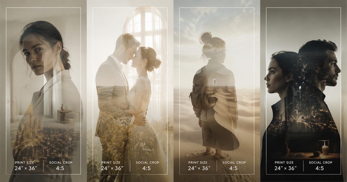 double exposure examples four studio samples print and social crop specs double exposure examples four studio samples print and social crop specs
