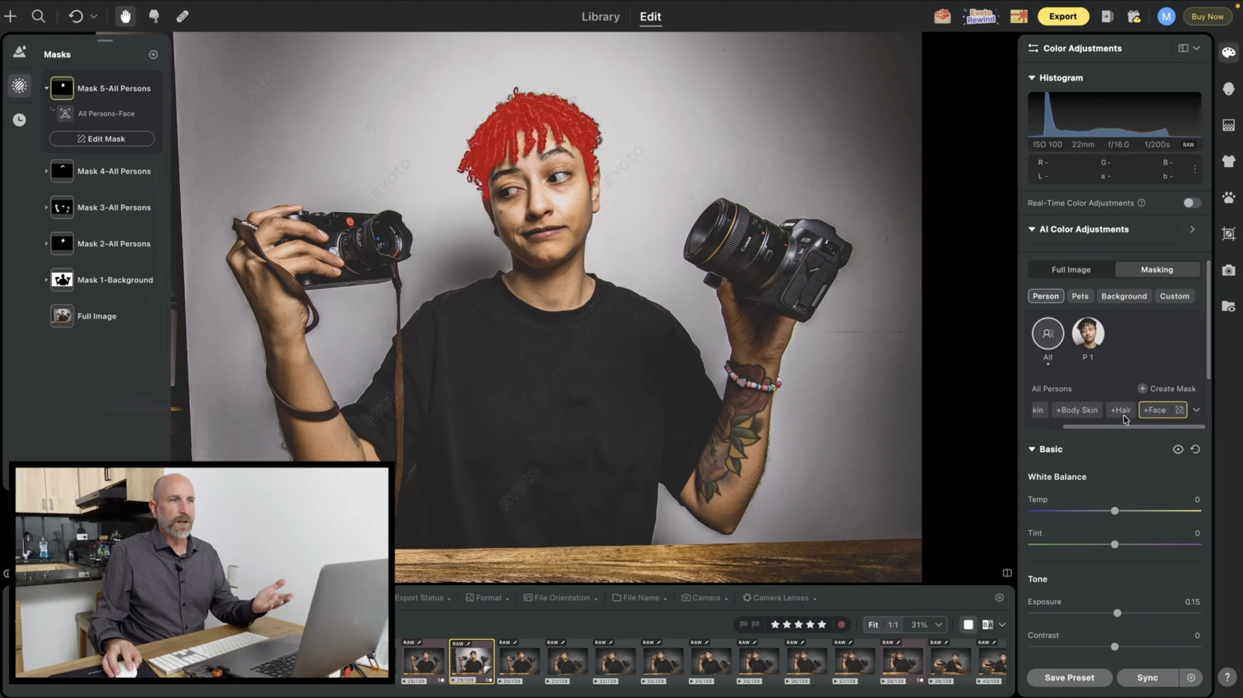 evoto preset portrait workflow mark wallace ki masking hellt gesicht haut und haare gezielt auf KI-Masking hellt Gesicht, Haut und Haare gezielt auf