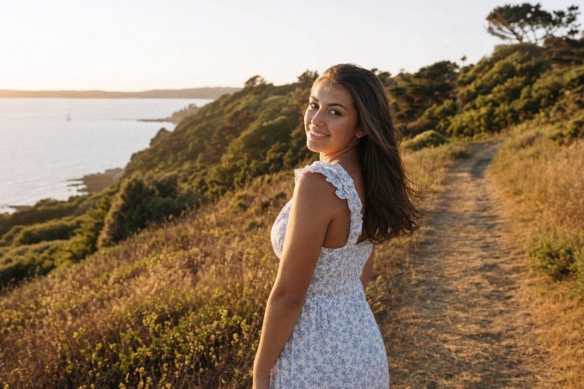 image 44 Golden hour outdoor portrait with controlled warmth and readable skin tone