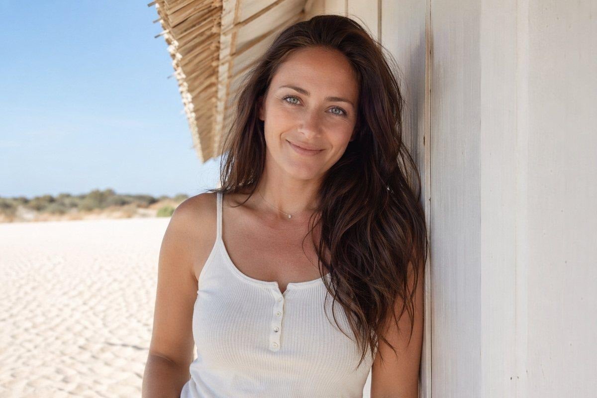 image 6 Summer portrait photographed in open shade with soft face light, clean eye detail, and natural skin tone