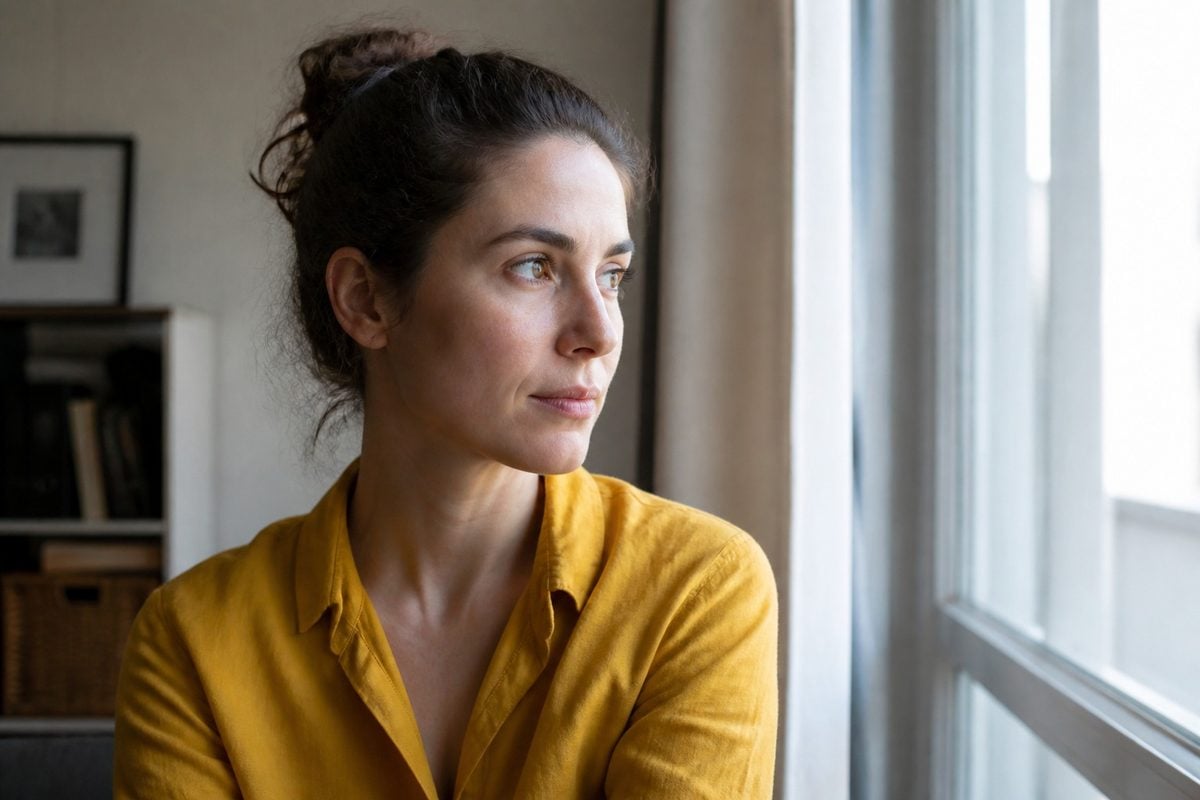 Indoor portrait subject placed near a window for clean natural key light