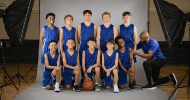 sports team photo workflow sports team photos picture day grey seamless composite delivery