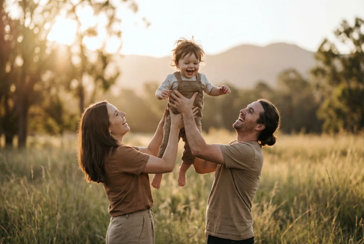 Poses baseadas em interação entre membros da família