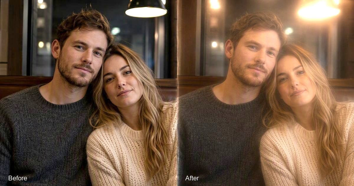 camera bloom black mist couple before after soft lamps