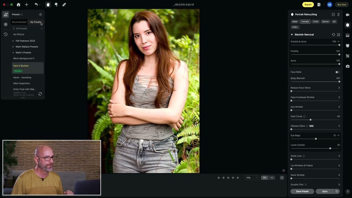 Retouch the TIFF in Evoto
