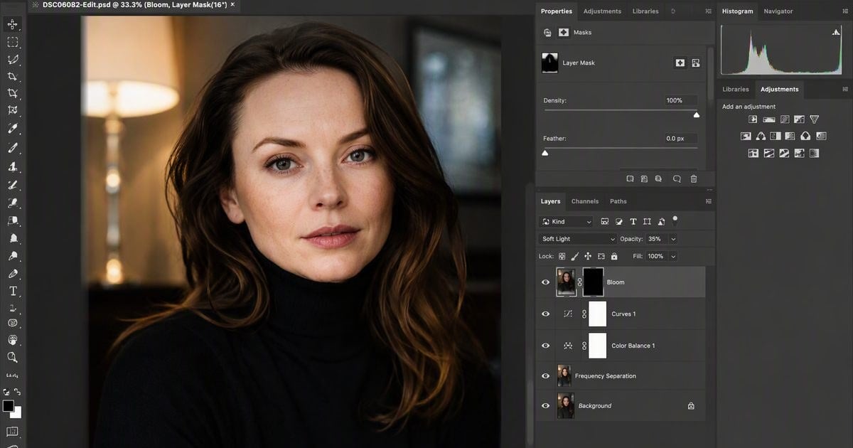 glow effect photoshop blend mode soft light layers panel