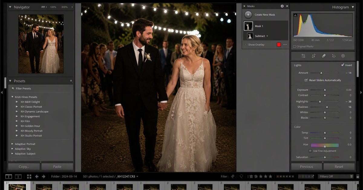 lightroom masking bloom select lights