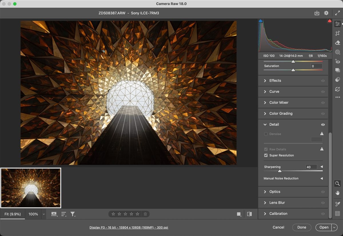 Super Resolution in Camera Raw