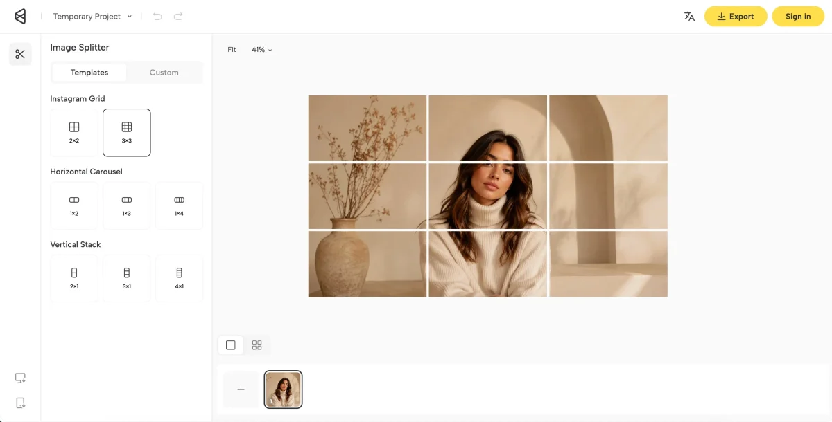 Choose Templates or Custom