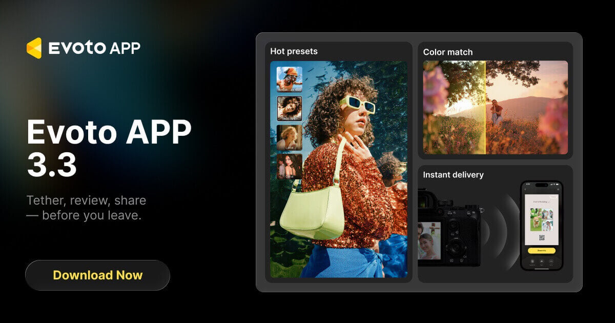 Evoto App 3.3 hot presets color match and instant delivery