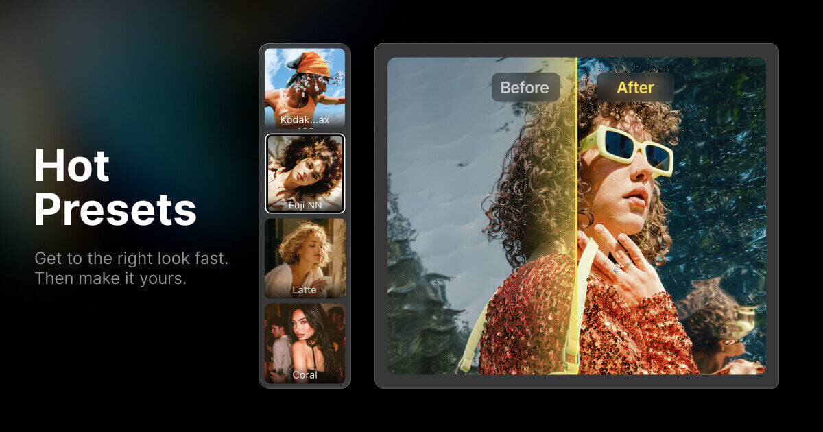 Evoto Hot Presets get to the right look fast before and after