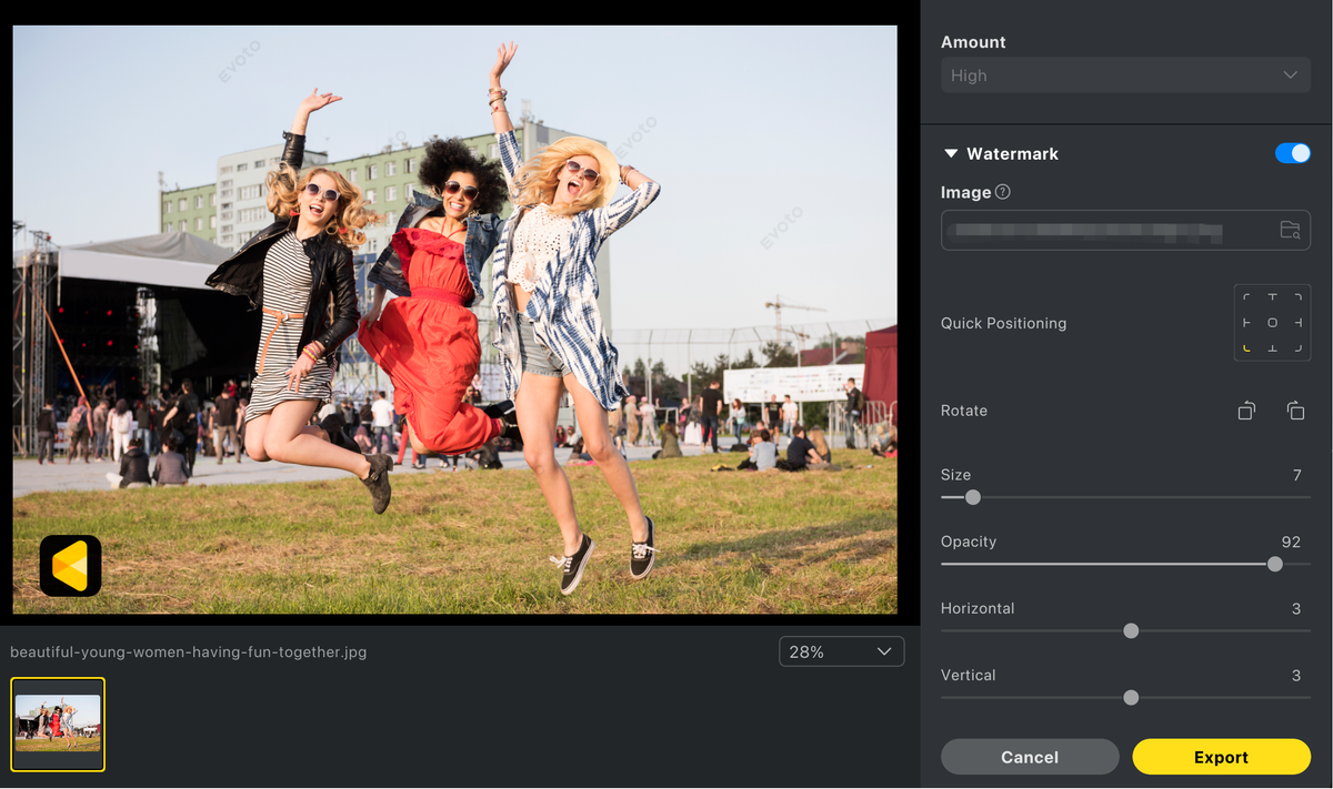 add watermark to event photo