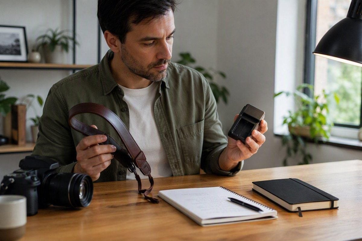 Person comparing practical photographer gift options by budget and shooting style
