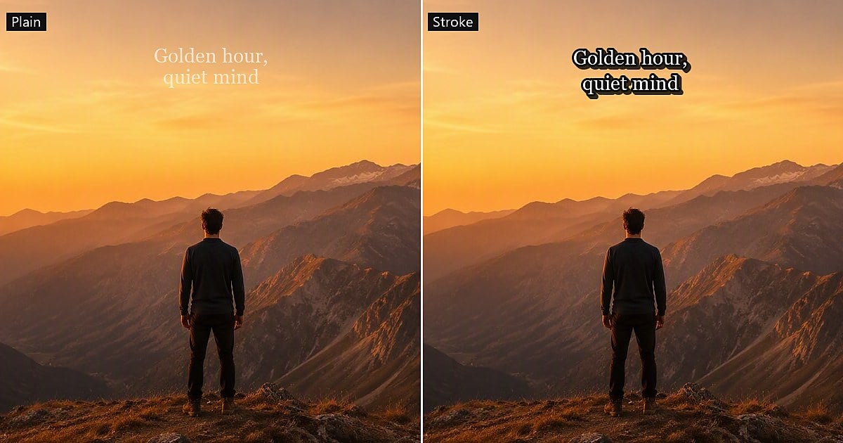 sky gradient before after stroke readable caption