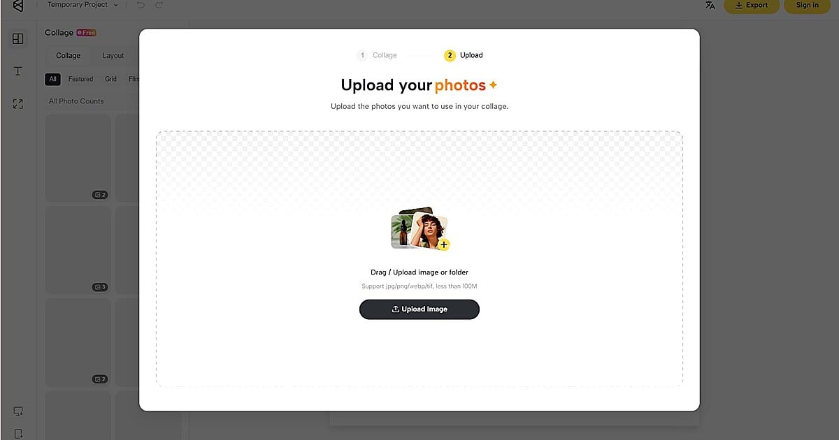 step 1 upload photo and open Text panel