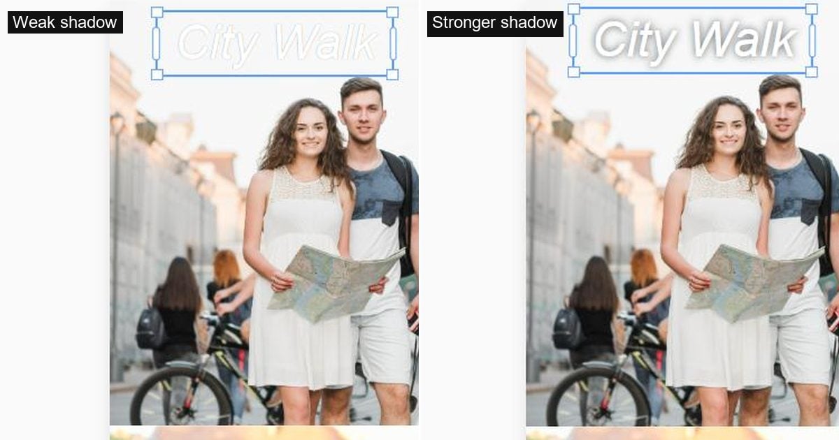 step 2 weak shadow versus stronger shadow finished caption