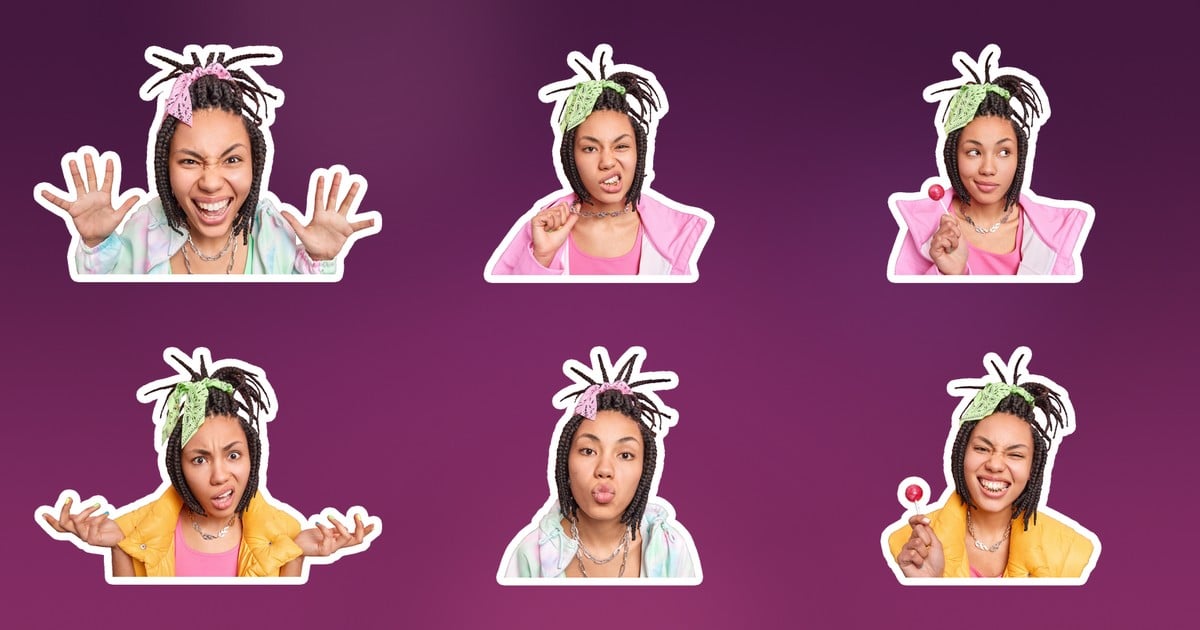 Pack de reações para figurinha a partir da mesma foto