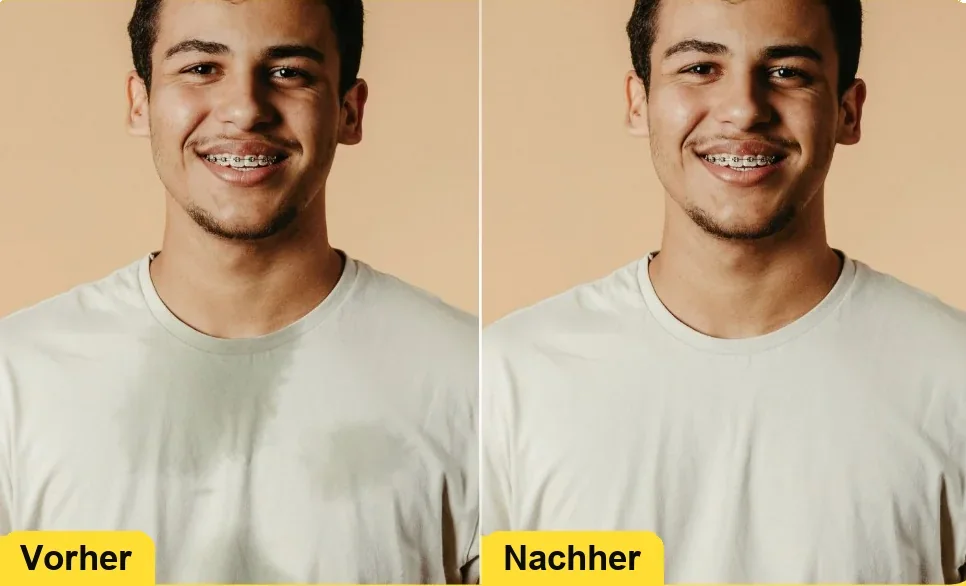 imaging world schweissspuren vorher nachher Schweißspuren auf Kleidung entfernen