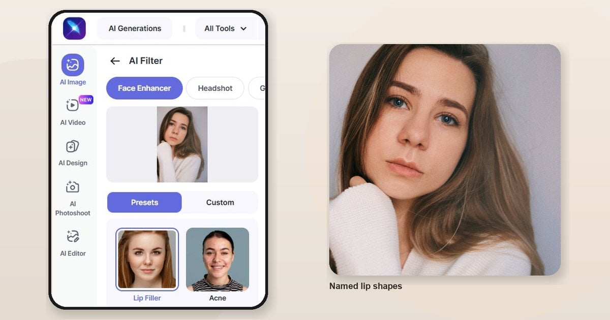 lightx named lip shape preset preview