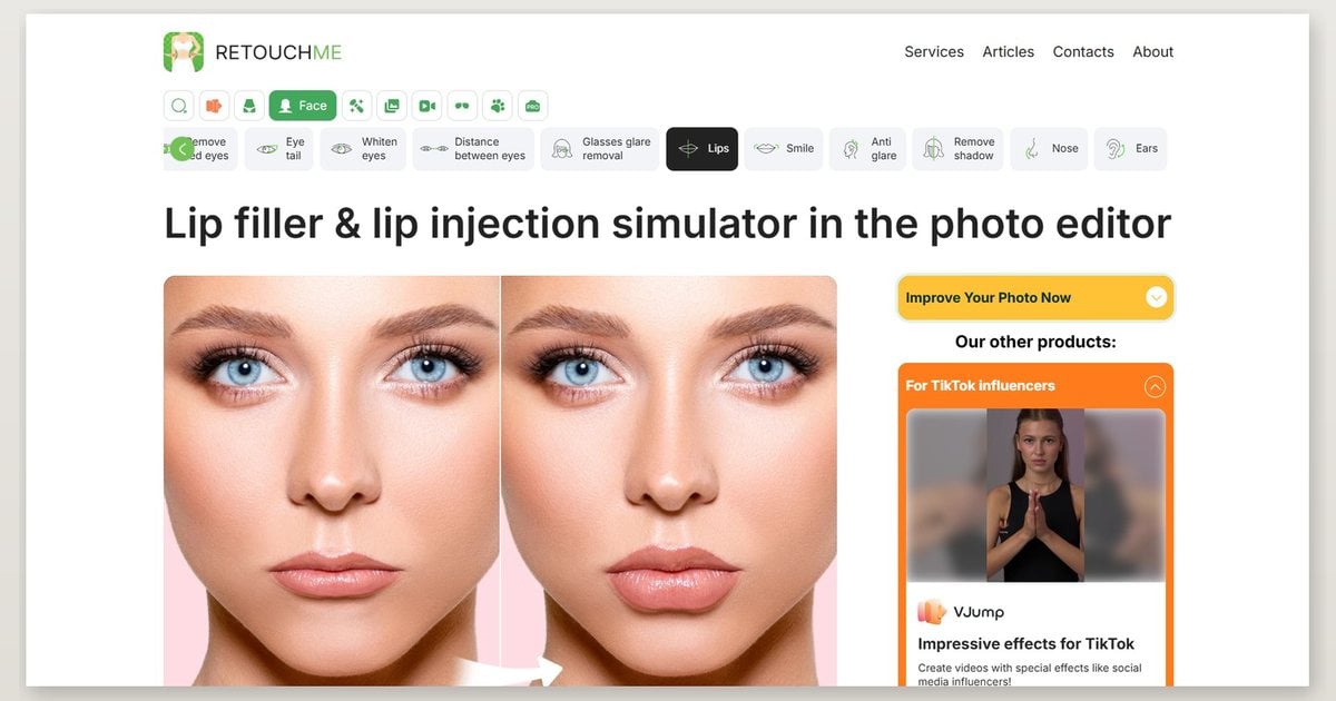 retouchme human lips enlarger service contrast